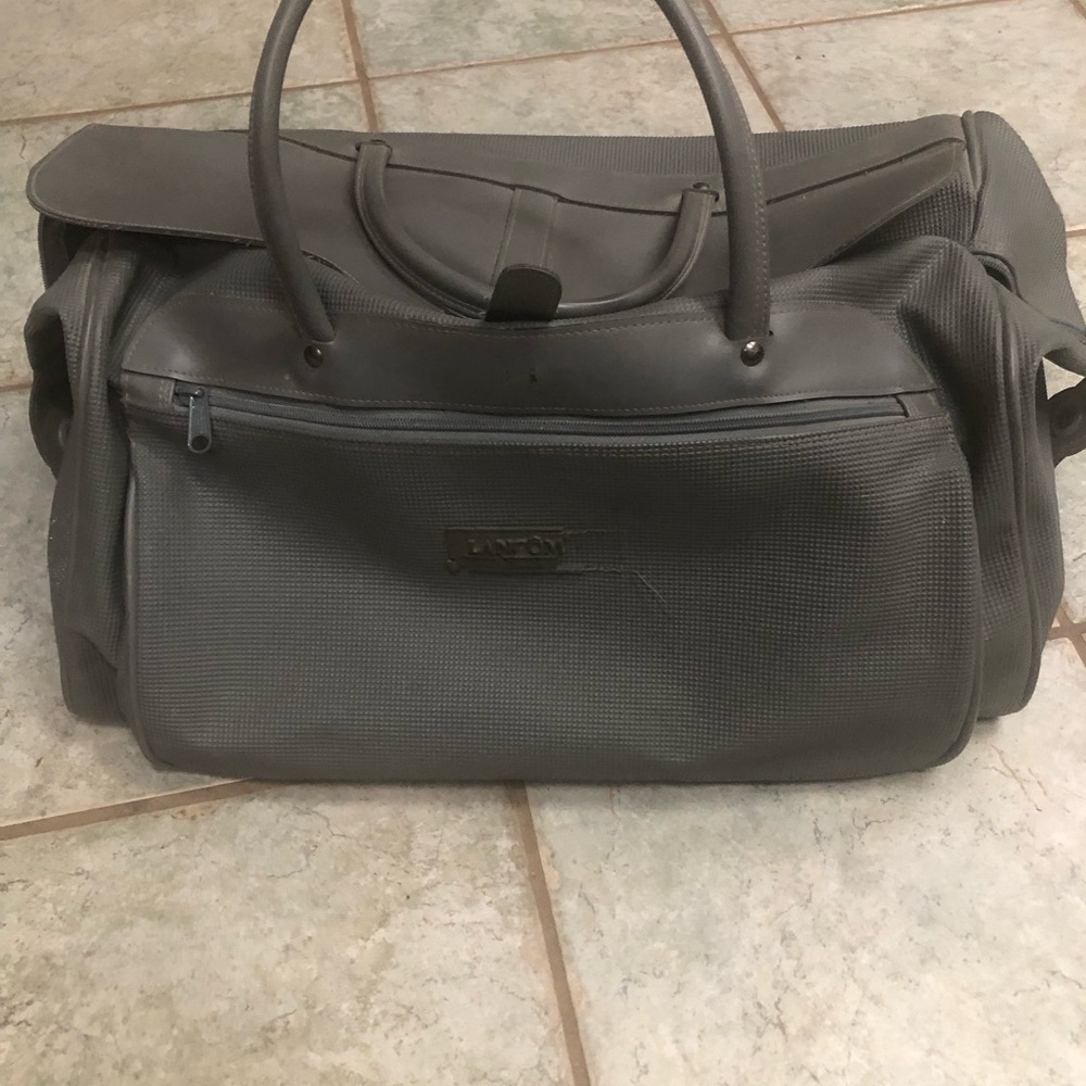 Vintage Gray Lacombe Travel Duffel Bag